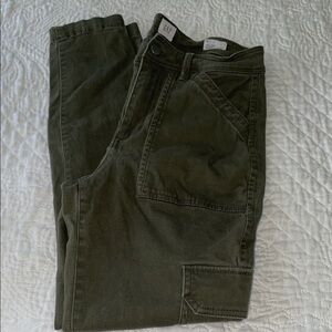 GAP Womens Army‎ Green Skinny Ankle Mid Rise Zip Pockets Cargo Jeans Size 6